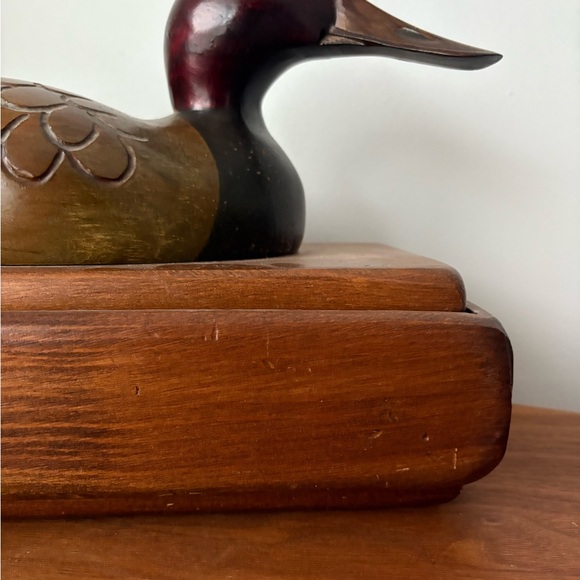 Ron Fisher Wooden Duck Figurine Storage Box Made in USA Storage Box Jewelry Box - Picture 14 of 15